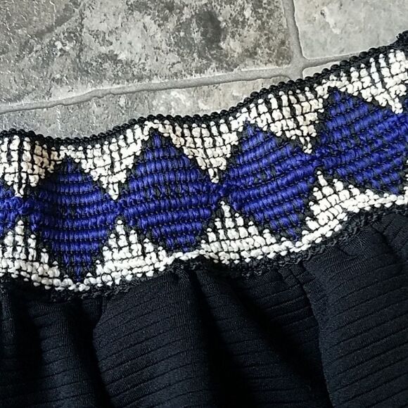 Francesca Black Mini Skirt w/ Aztec Accent Sm - Picture 3 of 4